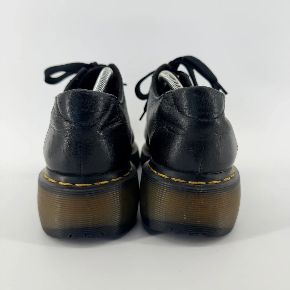 Dr. Martens Platform Square Toe Oxford Black Leather Shoes Unisex Men 8‎ Women 9